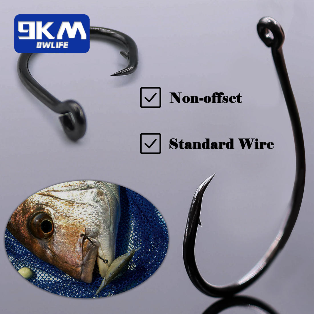 9KM 25-50Pcs Inline Wide Gap C - Fishing Hook Offset 评论和价格