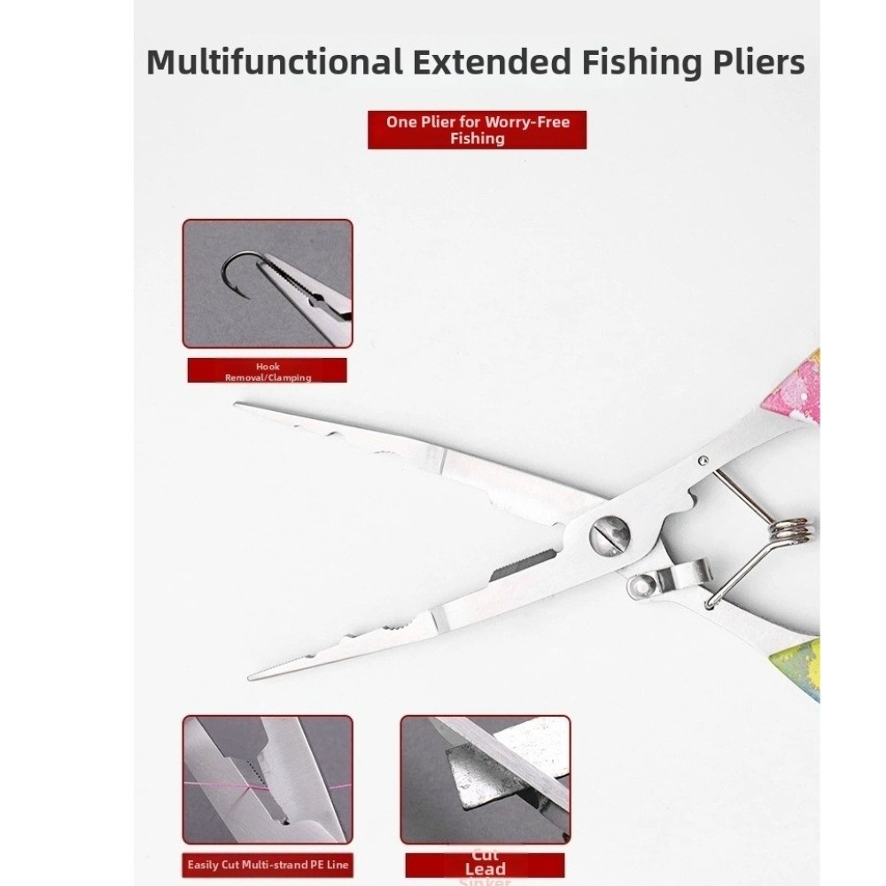 3CR13 Steel Fishing Pliers Mul - Fishing Hook Size 评论和价格